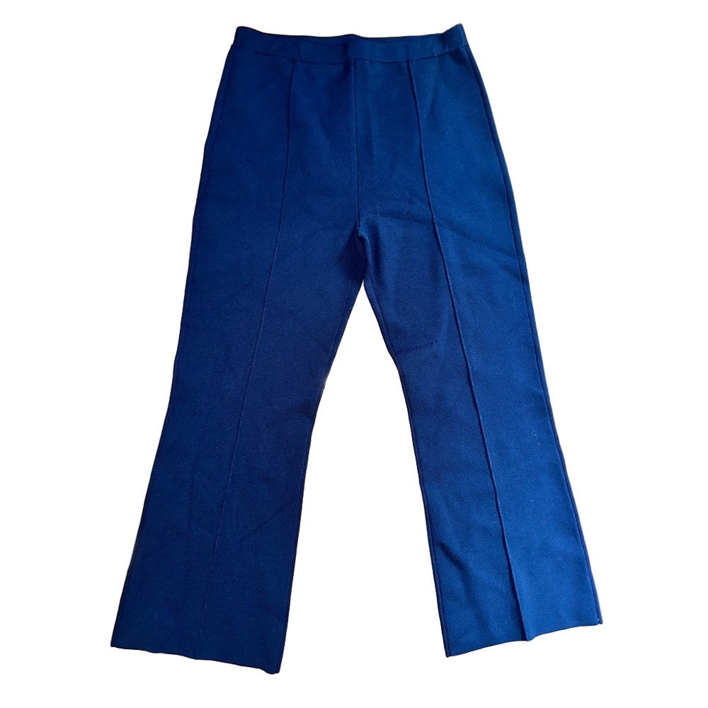 NWT THEORY BLUE MIDNIGHT COMPACT CREPE FLARE PANT